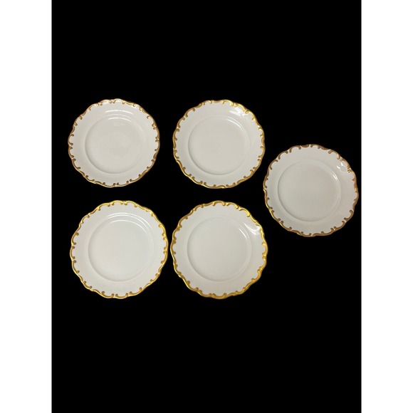 Schumann Arzberg Other - Schumann Arzberg Bavaria White Elegance Gold Monogram M Bread Plates Set of 5